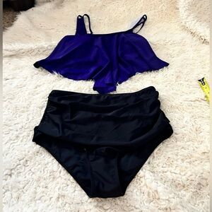 Edel qual Tankini Swimsuit 2 pc Tummy Control Swimwear L New SW01